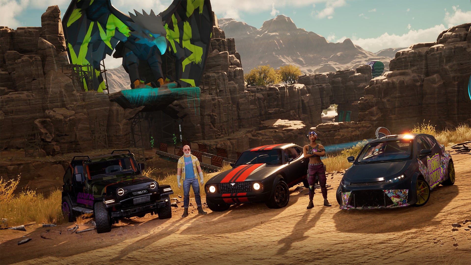 Pick from multiple vehicles and playable characters to suit your style 